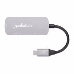 Manhattan USB-C Dock/Hub, Ports (x3): HDMI, USB-A and USB-C, With Power Delivery (100W) to USB-C Port (Note additional USB-C wall charger and USB-C cable needed), HDMI: 4k@60Hz, USB-A: 5 Gbps USB 3.2 Gen1 aka USB 3.0, Cable 11cm, Grey - Additional view 4