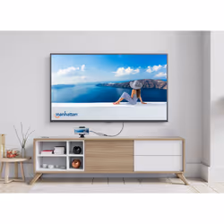 Manhattan USB-C Dock/Hub, Ports (x3): HDMI, USB-A and USB-C, With Power Delivery (100W) to USB-C Port (Note additional USB-C wall charger and USB-C cable needed), HDMI: 4k@60Hz, USB-A: 5 Gbps USB 3.2 Gen1 aka USB 3.0, Cable 11cm, Grey - Additional view 5