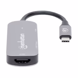 Manhattan USB-C Dock/Hub, Ports (x3): HDMI, USB-A and USB-C, With Power Delivery (100W) to USB-C Port (Note additional USB-C wall charger and USB-C cable needed), HDMI: 4k@60Hz, USB-A: 5 Gbps USB 3.2 Gen1 aka USB 3.0, Cable 11cm, Grey - Additional view 8