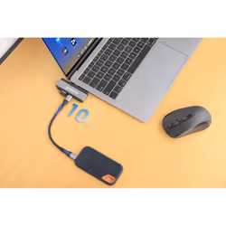 Manhattan USB-C Travel Dock/Hub, Ports (x4): HDMI, USB-A, USB-C and 3.5mm audio, With Power Delivery (100W) to USB-C Port, Black/Space Grey, External Power Supply Not Needed, All Ports can be used at the same time - Additional view 7