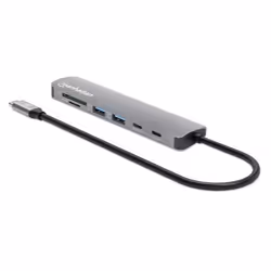 Manhattan USB-C Dock/Hub with Card Reader, Ports (x5): HDMI, USB-A (x2) and USB-C (x2), With Power Delivery (100W) to USB-C Port (Note additional USB-C wall charger and USB-C cable needed),Universal,USB 3.2 Gen 1 (aka USB 3.0),All Ports can be used at the same time - Additional view 2