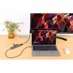 Manhattan USB-C Dock/Hub with Card Reader, Ports (x5): HDMI, USB-A (x2) and USB-C (x2), With Power Delivery (100W) to USB-C Port (Note additional USB-C wall charger and USB-C cable needed),Universal,USB 3.2 Gen 1 (aka USB 3.0),All Ports can be used at the same time - Additional view 5