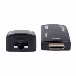 Manhattan 1080p@60Hz Compact HDMI over Ethernet Extender Kit, Extends Distances of Signal up to 60m with a Single Cat6 Ethernet Cable, Transmitter and Receiver included, Power over Cable, Ultra Slim Design, Three Year Warranty, Black - Additional view 4