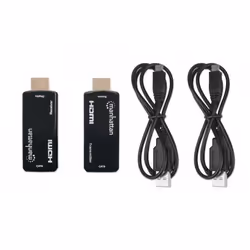 Manhattan 1080p@60Hz Compact HDMI over Ethernet Extender Kit, Extends Distances of Signal up to 60m with a Single Cat6 Ethernet Cable, Transmitter and Receiver included, Power over Cable, Ultra Slim Design, Three Year Warranty, Black - Additional view 5