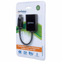 Manhattan DisplayPort 1.2 to 2-Port DisplayPort 1.2 Splitter Hub with MST, 4K@30Hz, USB-A Powered, Video Wall Function, Black, Three Year Warranty, Blister - Additional view 5