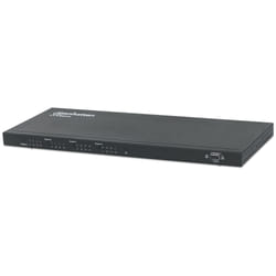 Manhattan 1080p 4x4 HDMI Matrix, Switch/Splitter Matrix with Four Inputs and Four Outputs, RS232 Control, Video Bandwidth Amplifier, Remote Control, Black (With Euro 2-pin plug), Box