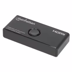 Manhattan HDMI Switch 2-Port, 8K@60Hz, Bi-Directional, Black, Displays output from x1 HDMI source to x2 HD displays (same out ...