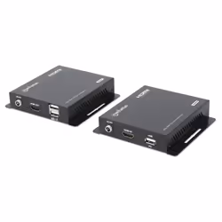 Manhattan 1080p HDMI KVM over IP Extender Kit, Extends 1080p@60Hz signal up to 120m with a single Cat6 Ethernet Cable or an I ...