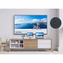 Manhattan 1080p Wireless HDMI Display Presentation Kit, 2-Piece Set with HDMI Receiver and USB-C Transmitter Dongle to Wirelessly Display a Video Signal from a Laptop/Tablet/Smartphone on an HDMI TV or Projector, Black - Additional view 4