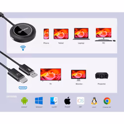 Manhattan 1080p Wireless HDMI Display Presentation Kit, 2-Piece Set with HDMI Receiver and USB-C Transmitter Dongle to Wirelessly Display a Video Signal from a Laptop/Tablet/Smartphone on an HDMI TV or Projector, Black - Additional view 8