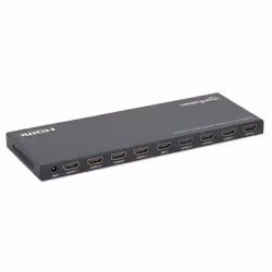 Manhattan 4K@60Hz 8-Port HDMI Splitter with Downscaling, Splits One HDMI Input to Eight HDMI Outputs (1x8), 18G, EDID Switch for Downscaling, Black - Additional view 3