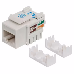 Intellinet Keystone Jack, Cat5e, UTP, Punch-down, White, Flat, White, RJ-45, Female, 22/26, Cat5e