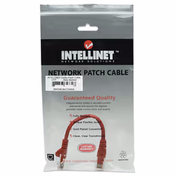 Intellinet Network Patch Cable, Cat5e, 0.5m, Red, CCA, U/UTP, PVC, RJ45, Gold Plated Contacts, Snagless, Booted, Lifetime Warranty, Polybag - Additional view 4