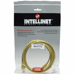 Intellinet Network Patch Cable, Cat5e, 1m, Yellow, CCA, U/UTP, PVC, RJ45, Gold Plated Contacts, Snagless, Booted, Lifetime Warranty, Polybag - Additional view 4