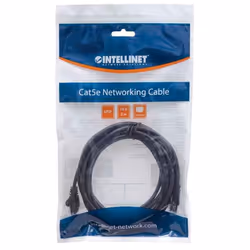 Intellinet Network Patch Cable, Cat5e, 3m, Black, CCA, U/UTP, PVC, RJ45, Gold Plated Contacts, Snagless, Booted, Lifetime Warranty, Polybag