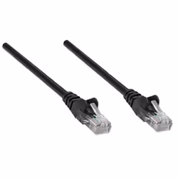 Intellinet Network Patch Cable, Cat5e, 3m, Black, CCA, U/UTP, PVC, RJ45, Gold Plated Contacts, Snagless, Booted, Lifetime Warranty, Polybag