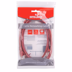 Intellinet Network Patch Cable, Cat5e, 1.5m, Red, CCA, U/UTP, PVC, RJ45, Gold Plated Contacts, Snagless, Booted, Lifetime Warranty, Polybag - Additional view 4