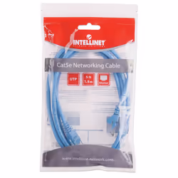 Intellinet Network Patch Cable, Cat5e, 1.5m, Blue, CCA, U/UTP, PVC, RJ45, Gold Plated Contacts, Snagless, Booted, Lifetime Warranty, Polybag - Additional view 4