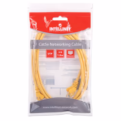 Intellinet Network Patch Cable, Cat5e, 1.5m, Yellow, CCA, U/UTP, PVC, RJ45, Gold Plated Contacts, Snagless, Booted, Lifetime Warranty, Polybag - Additional view 4