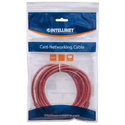 Intellinet Network Patch Cable, Cat6, 2m, Red, CCA, U/UTP, PVC, RJ45, Gold Plated Contacts, Snagless, Booted, Lifetime Warranty, Polybag - Additional view 4