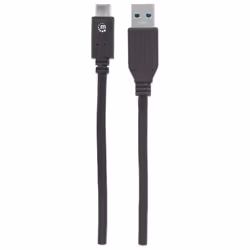 Manhattan USB-C to USB-A Cable, 1m, Male to Male, 10 Gbps (USB 3.2 Gen2 aka USB 3.1), 3A (fast charging), Equivalent to USB31AC1M, SuperSpeed+ USB, Black, Lifetime Warranty, Polybag - Additional view 4