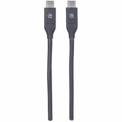 Manhattan USB-C to USB-C Cable, 1m, Male to Male, Black, 10 Gbps (USB 3.2 Gen2 aka USB 3.1), 3A (fast charging), Equivalent to USB31CC1M, SuperSpeed+ USB, Lifetime Warranty, Polybag - Additional view 4