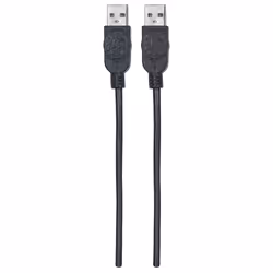 Manhattan USB-A to USB-A Cable, 1m, Male to Male, 480 Mbps (USB 2.0), Equivalent to USB2AA1M, Hi-Speed USB, Black, Lifetime Warranty, Polybag - Additional view 4