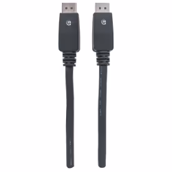 Manhattan DisplayPort 1.1 Cable (Clearance Pricing), 4K@60Hz, 10m, Male to Male, With Latches, Fully Shielded, Black, Lifetime Warranty, Polybag - Additional view 4