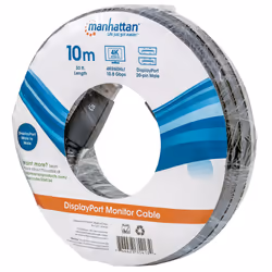 Manhattan DisplayPort 1.1 Cable (Clearance Pricing), 4K@60Hz, 10m, Male to Male, With Latches, Fully Shielded, Black, Lifetime Warranty, Polybag - Additional view 5