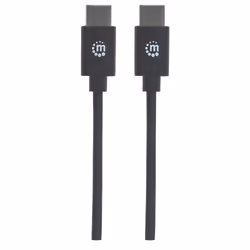 Manhattan USB-C to USB-C Cable, 2m, Male to Male, Black, 480 Mbps (USB 2.0), 3A, Equivalent to USB2CC2M, Hi-Speed USB, Lifetime Warranty, Polybag - Additional view 4