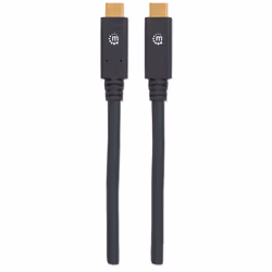 Manhattan USB-C to USB-C Cable, 2m, Male to Male, Black, 5 Gbps (USB 3.2 Gen1 aka USB 3.0), 3A (fast charging), Equivalent to USB315CC2M, SuperSpeed USB, Lifetime Warranty, Polybag - Additional view 4