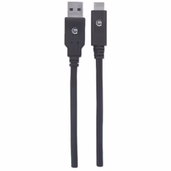 Manhattan USB-C to USB-A Cable, 2m, Male to Male, 5 Gbps (USB 3.2 Gen1 aka USB 3.0), 3A (fast charging), SuperSpeed USB, Black, Lifetime Warranty, Polybag - Additional view 4