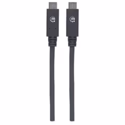 Manhattan USB-C to USB-C Cable, 1m, Male to Male, Black, 10 Gbps (USB 3.2 Gen2 aka USB 3.1), 5A (super fast charging), Equivalent to USB31C5C1M, SuperSpeed+ USB, Lifetime Warranty, Polybag - Additional view 4