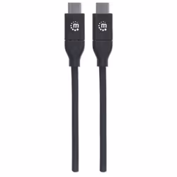 Manhattan USB-C to USB-C Cable, 2m, Male to Male, 480 Mbps (USB 2.0), 5A (super fast charging), Equivalent to USB2C5C2M, Hi-Speed USB, Black, Lifetime Warranty, Polybag - Additional view 4