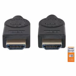 Manhattan HDMI Cable with Ethernet, 4K@60Hz (Premium High Speed), 3m, Male to Male, Black, Equivalent to HDMM3MP, Ultra HD 4k x 2k, Fully Shielded, Gold Plated Contacts, Lifetime Warranty, Polybag - Additional view 4