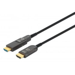 Manhattan HDMI to Micro HDMI Plenum-Rated Cable, 4K@60Hz (Premium High Speed), 70m, Active, Detachable HDMI Male (Type A), Male to Male, Black, Gold Plated Contacts, Lifetime Warranty, Polybag