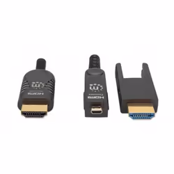 Manhattan HDMI to Micro HDMI Plenum-Rated Cable, 4K@60Hz (Premium High Speed), 100m, Active, Detachable HDMI Male (Type A), Male to Male, Black, Gold Plated Contacts, Lifetime Warranty, Polybag