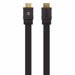 Manhattan HDMI Cable with Ethernet (Flat), 4K@60Hz (Premium High Speed), 10m, Male to Male, Black, Ultra HD 4k x 2k, Fully Shielded, Gold Plated Contacts, Lifetime Warranty, Polybag - Additional view 4