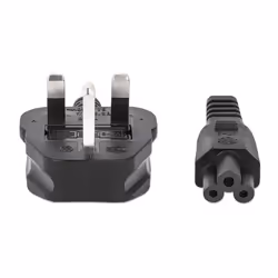 Manhattan Power Cord/Cable, UK 3-pin plug to C5 Female (cloverleaf/triangular), 1.8m, 16A, Lifetime Warranty
