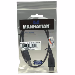 Manhattan USB-A to USB-B Cable, 0.5m, Male to Male, 480 Mbps (USB 2.0), Equivalent to USB2HAB50CM, Hi-Speed USB, Black, Lifetime Warranty, Polybag - Additional view 5