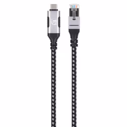 Manhattan USB-C to Gigabit (10/100/1000 Mbps) Network Ethernet RJ45 Cable, Length 2m, Multi-Gigabit Ethernet, Black/Silver, Three Year Warranty - Additional view 3