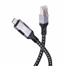 Manhattan USB-C to Gigabit (10/100/1000 Mbps) Network Ethernet RJ45 Cable, Length 2m, Multi-Gigabit Ethernet, Black/Silver, Three Year Warranty - Additional view 5