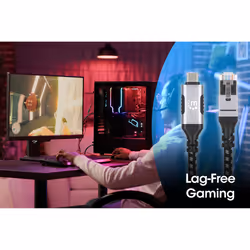 Manhattan USB-C to Gigabit (10/100/1000 Mbps) Network Ethernet RJ45 Cable, Length 2m, Multi-Gigabit Ethernet, Black/Silver, Three Year Warranty - Additional view 6
