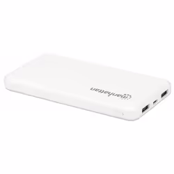 Manhattan Power Bank, 10000 mAh, Output: 2x USB-A (2.1A & 1A), Input: USB-C & Micro-USB (both 2A), White, One Year Warranty, Blister - Additional view 4