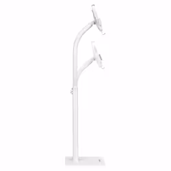 Manhattan Floor Stand (Anti theft) for Tablet and iPad, Universal, 360° Rotation, Tilt +20° to -110°, White, Lockable, Tablets 7.9" to 11", Height adjustable 790 to 1190mm,Extendable clamps: height 200 to 246mm/width 129 to 181mm,Can be bolted to floor (parts incl) - Additional view 4