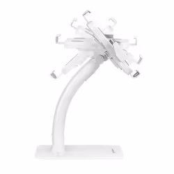Manhattan Desktop Kiosk Stand (Anti theft) for Tablet and iPad, Universal, 360° Rotation, Tilt +20° to -110°, White, Lockable, Countertop Holder for 7.9" to 11" Tablets, Extendable clamps: height 200 to 246mm/width 129 to 181mm, Lifetime warranty - Additional view 4