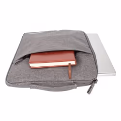 Manhattan Seattle Laptop Sleeve 15.6", Grey, Padded, Extra Soft Internal Cushioning, Main Compartment with double zips, Zippered Front Pocket, Carry Loop, Water Resistant and Durable, Notebook Slipcase, Three Year Warranty - Additional view 5