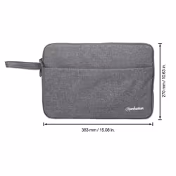 Manhattan Seattle Laptop Sleeve 14.5", Grey, Padded, Extra Soft Internal Cushioning, Main Compartment with double zips, Zippered Front Pocket, Carry Loop, Water Resistant and Durable, Notebook Slipcase, Three Year Warranty - Additional view 6