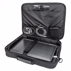 Manhattan Cambridge Laptop Bag 15.6", Clamshell Design, Black, LOW COST, Accessories Pocket, Document Compartment on Back, Shoulder Strap (removable), Equivalent to Targus TAR300, Notebook Case, Three Year Warranty - Additional view 6