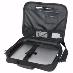 Manhattan Cambridge Laptop Bag 14.1", Clamshell Design, Black, LOW COST, Accessories Pocket, Document Compartment on Back, Shoulder Strap (removable), Equivalent to Targus CN313/CN414EU, Notebook Case, Three Year Warranty - Additional view 8